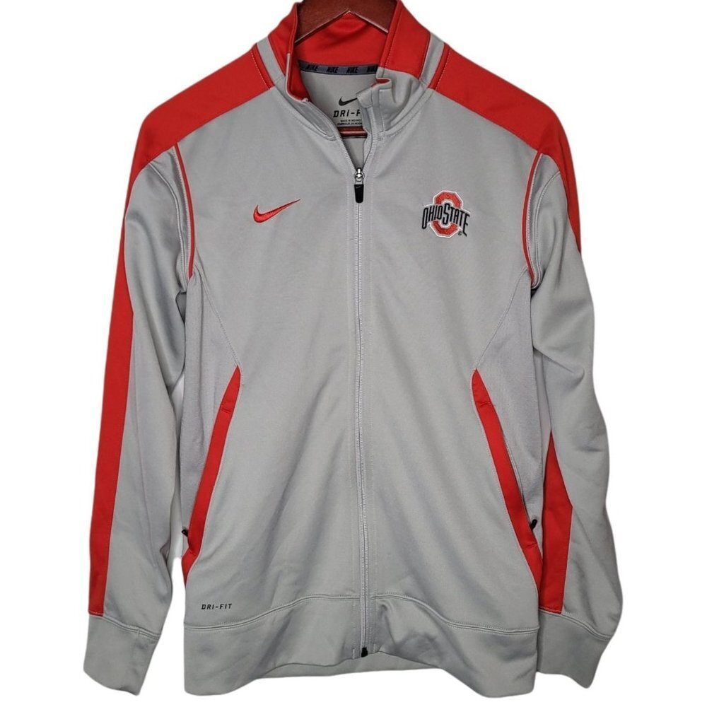 NIKE Dri Fit OHIO State embroidered full zip mock neck jacket womens size XS